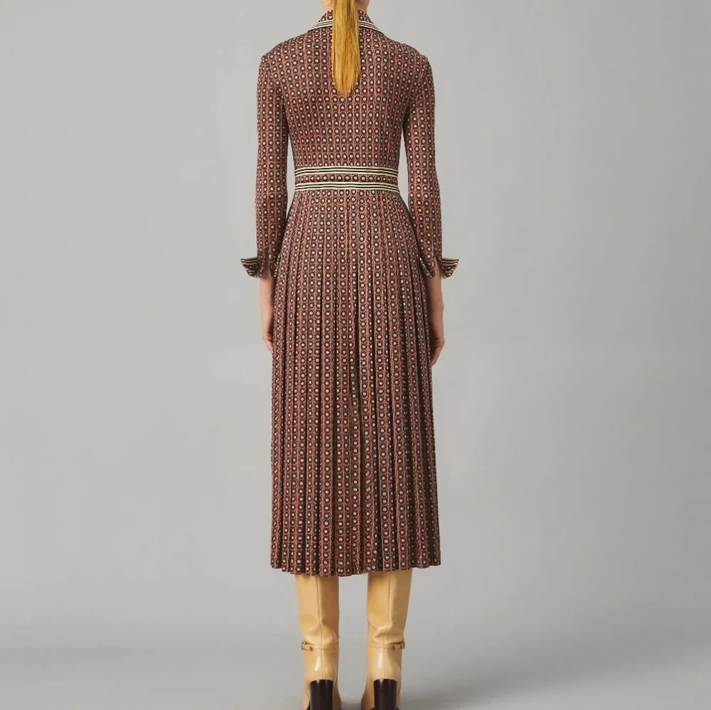 TORY BURCH Silk Blend Pleated Skirt  Sun Prints All Over Dress Size Small - Picture 5 of 16